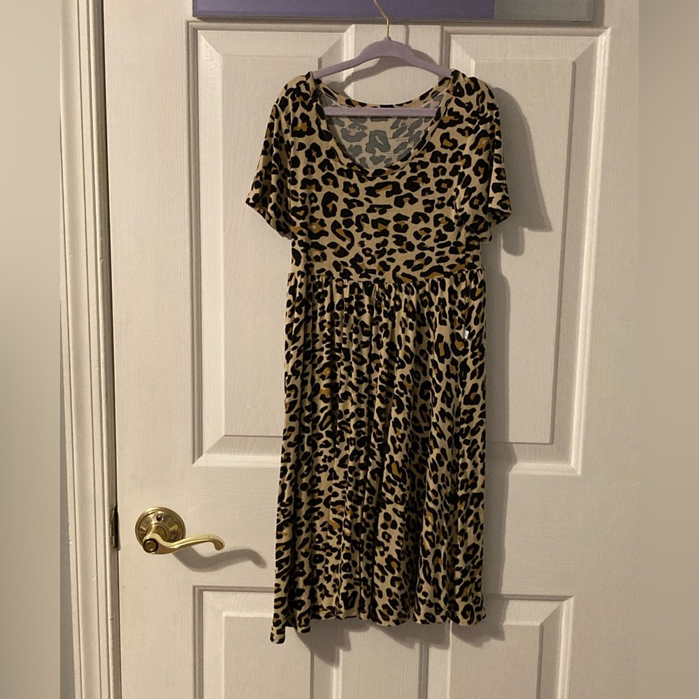 Posh Peanut Leopard Print Twirl Dress 5T